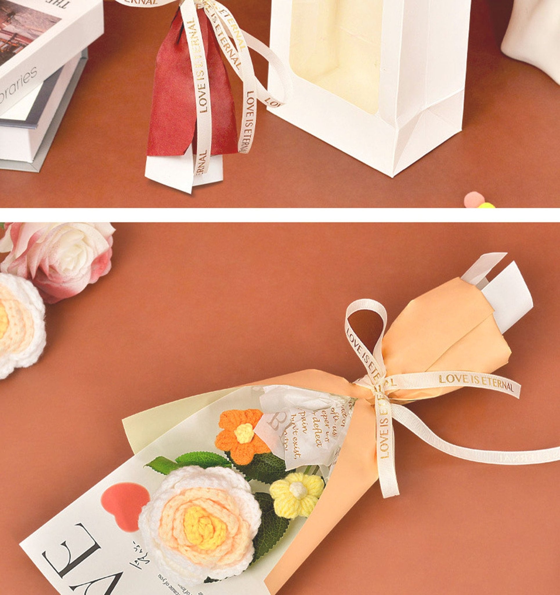 Crochet Rose & Daisy Bouquet | Everlasting Handmade Floral Gift
