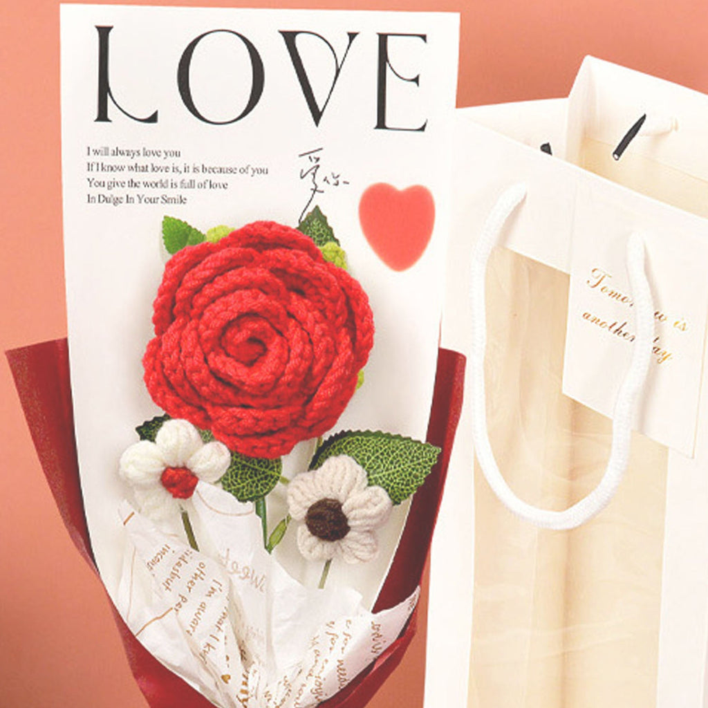 Crochet Rose & Daisy Bouquet | Everlasting Handmade Floral Gift