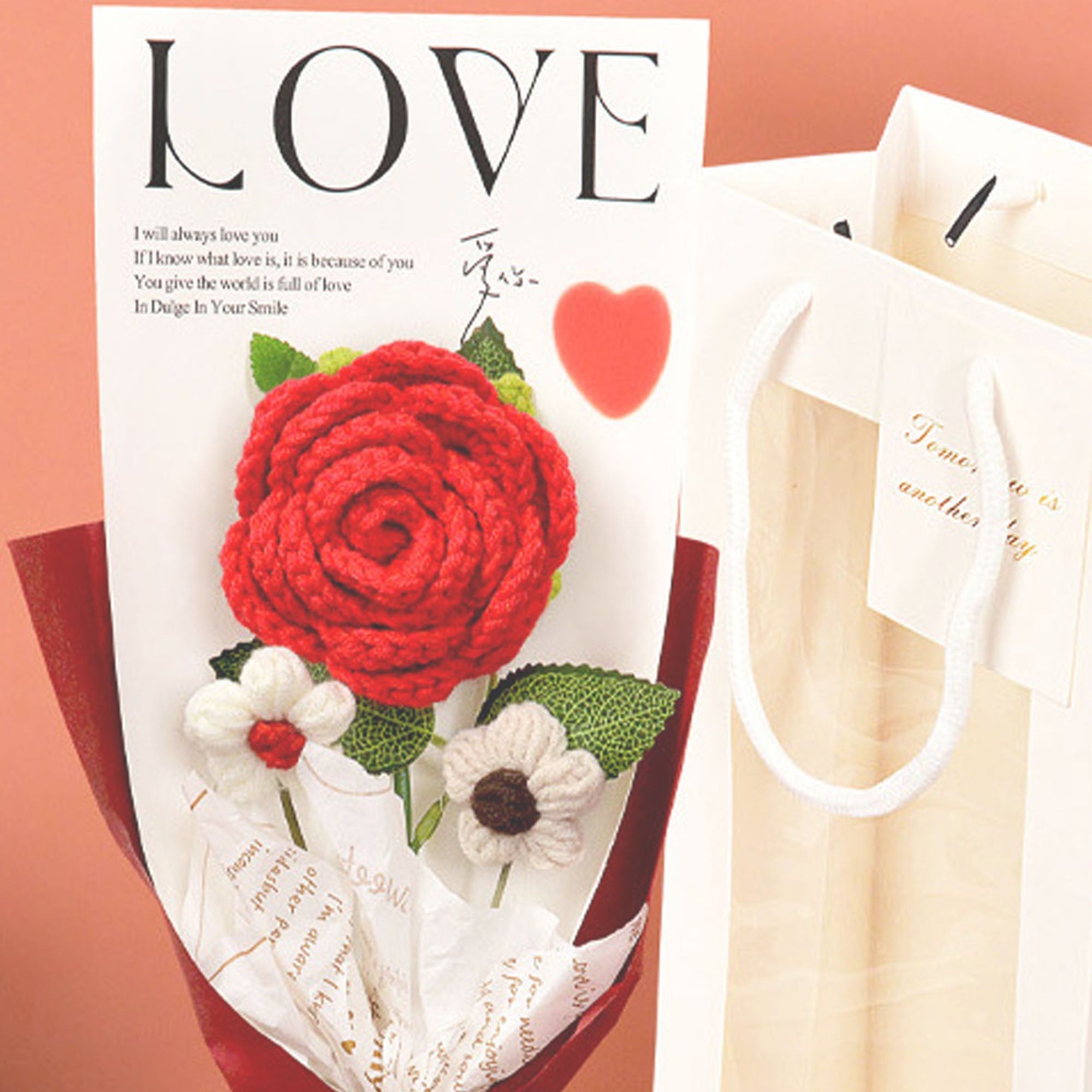 Crochet Rose & Daisy Bouquet | Everlasting Handmade Floral Gift
