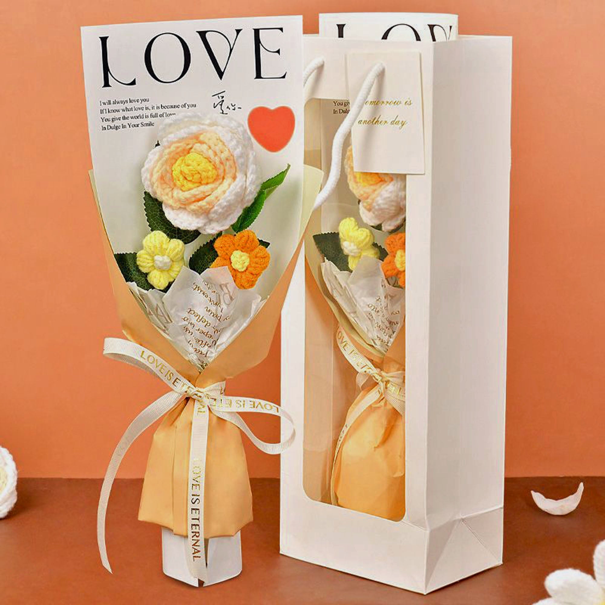 Crochet Rose & Daisy Bouquet | Everlasting Handmade Floral Gift