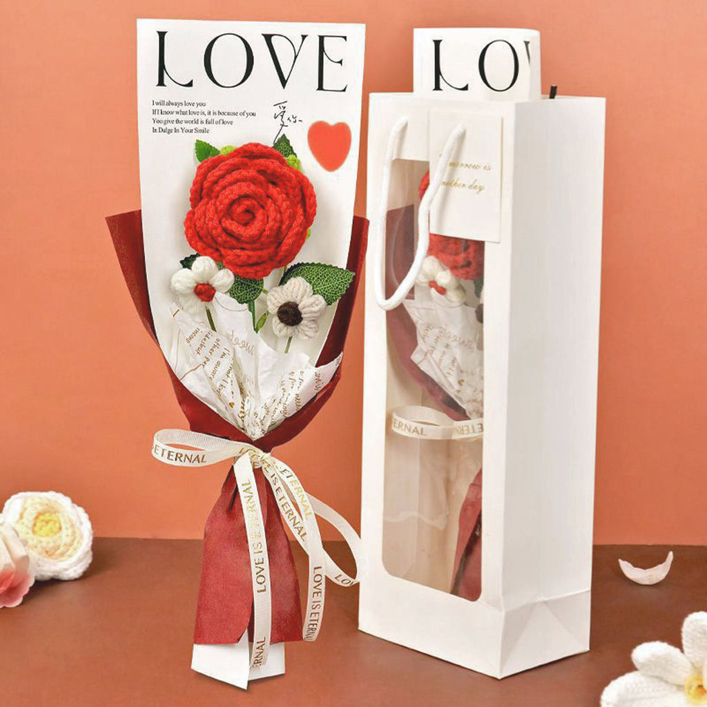 Crochet Rose & Daisy Bouquet | Everlasting Handmade Floral Gift