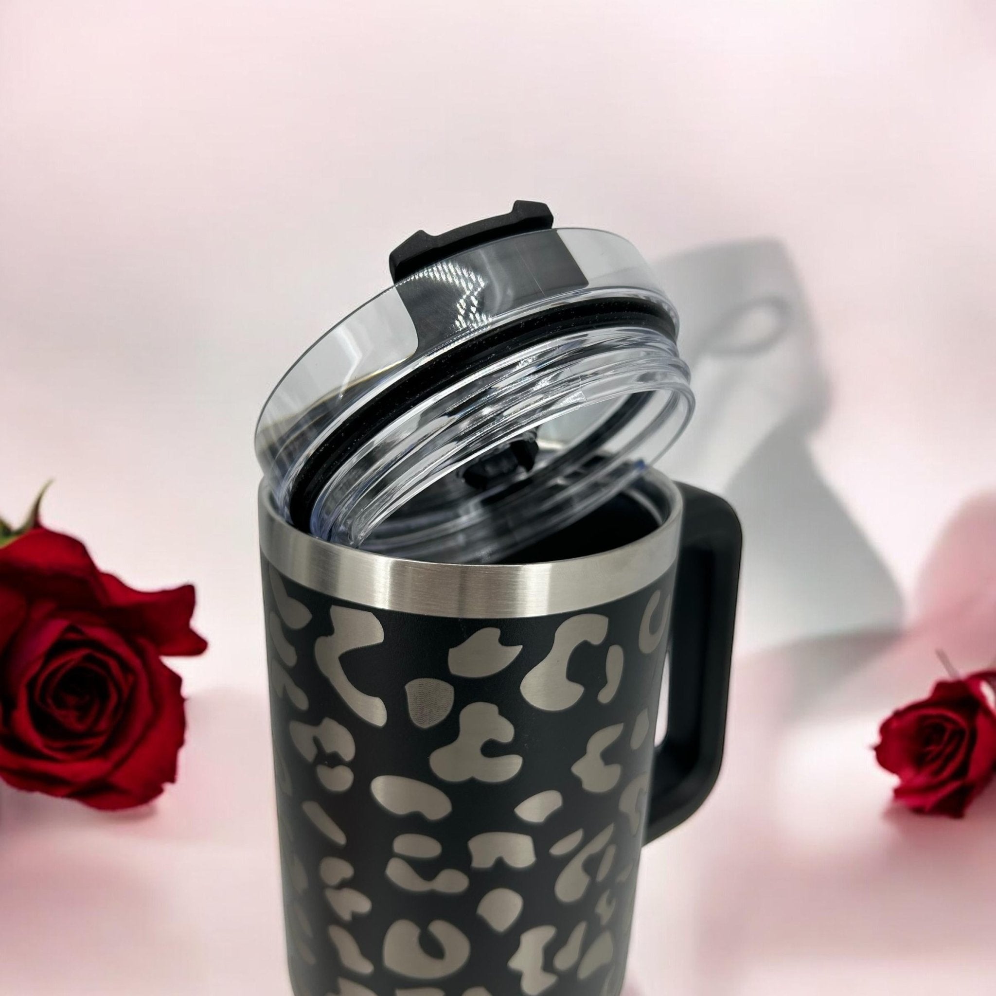 Engraved Leopard Print 40oz Insulated Tumbler